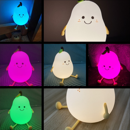 LED 7-color Pear Fruit Night Light USB Rechargeable Touch - Lia's Room