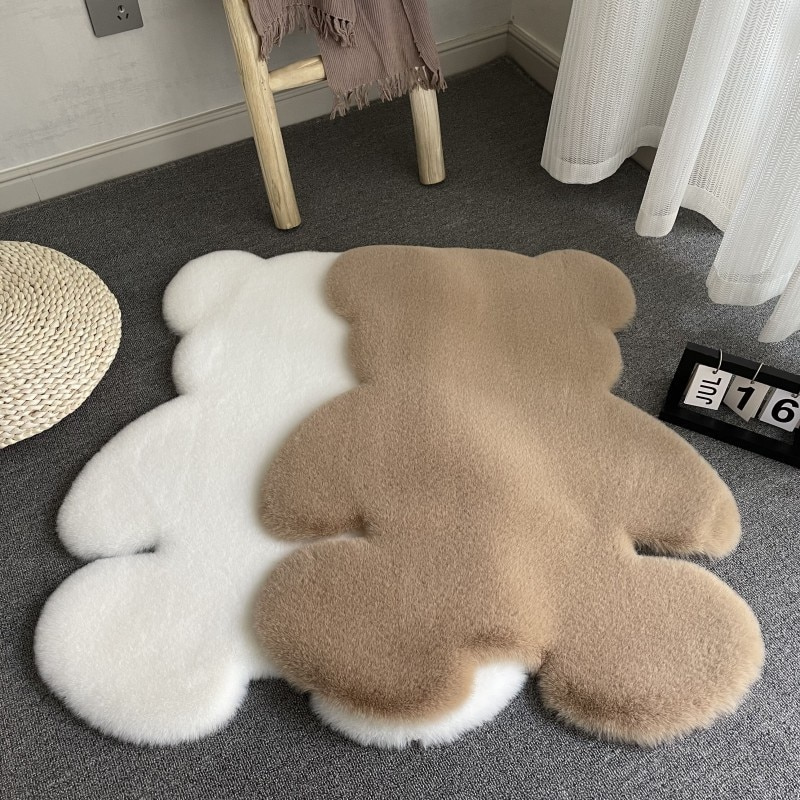 Cuddly Bear Shaped Rug Decorative Room Rug Floor Mat Bedroom - Lia's Room