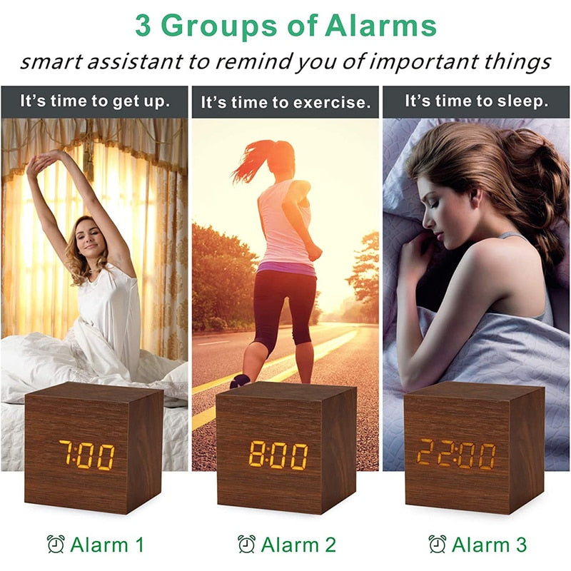 Timeless LED Wooden Alarm Clock - Lia's Room