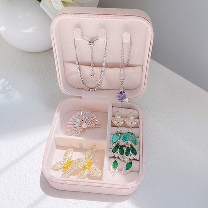 Travel Jewelry Storage Box Organizer Earrings Necklace Ring - Lia's Room