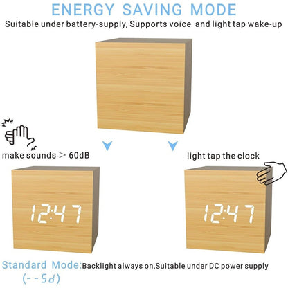 Timeless LED Wooden Alarm Clock - Lia's Room